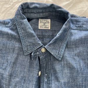 J. Crew Short Sleeve Button Down - Slim, M in Dark Chambray